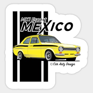 Mk1 Escort Mexico (Yellow + Black) Sticker